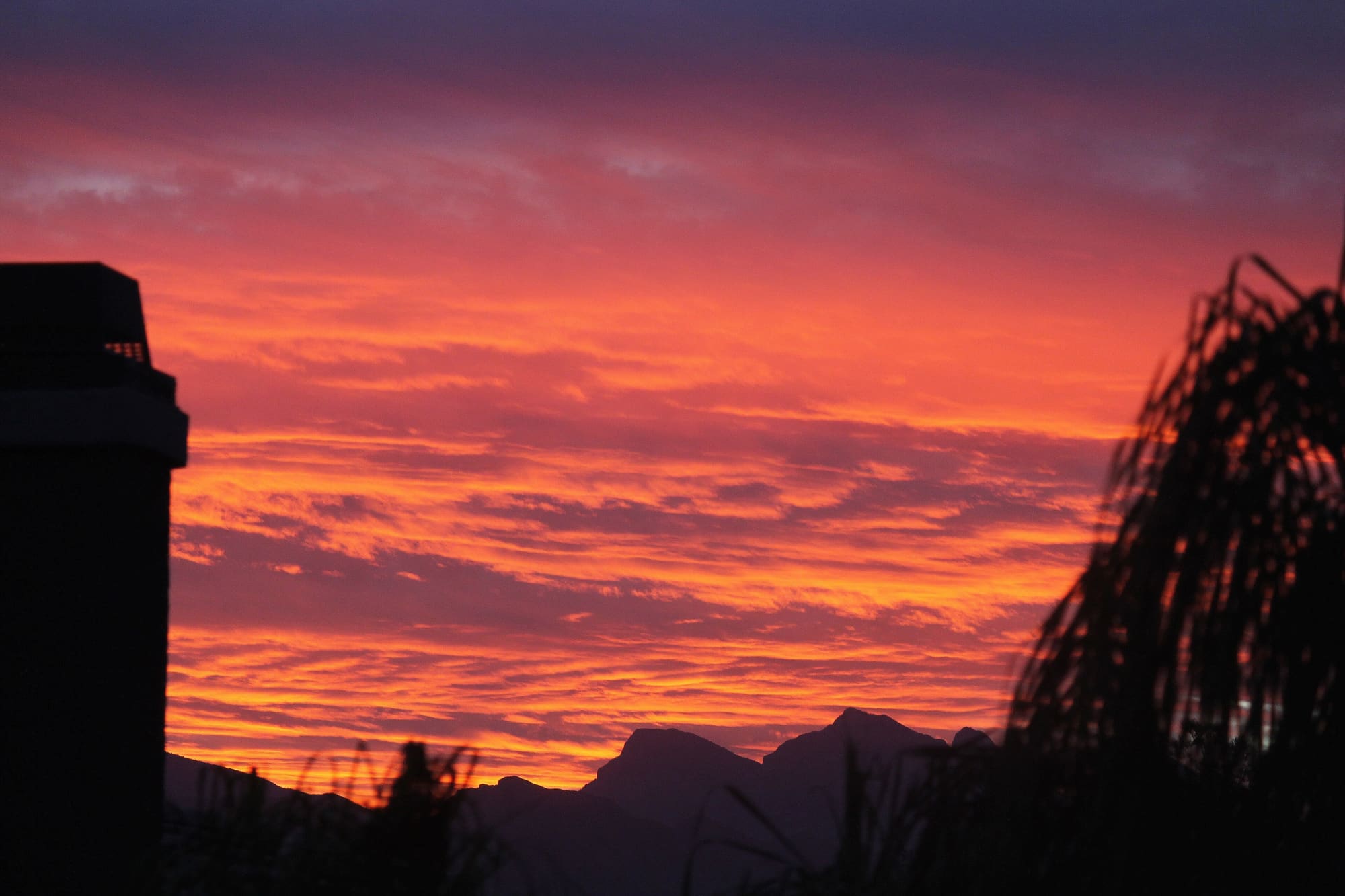 Golden dusk sky